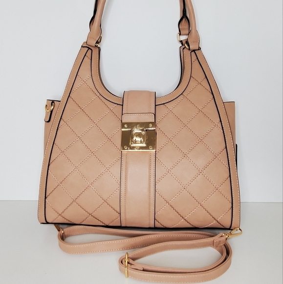 American Bee 3 piece Women Stylish Tan Leather Handbag Set - Picture 5 of 16